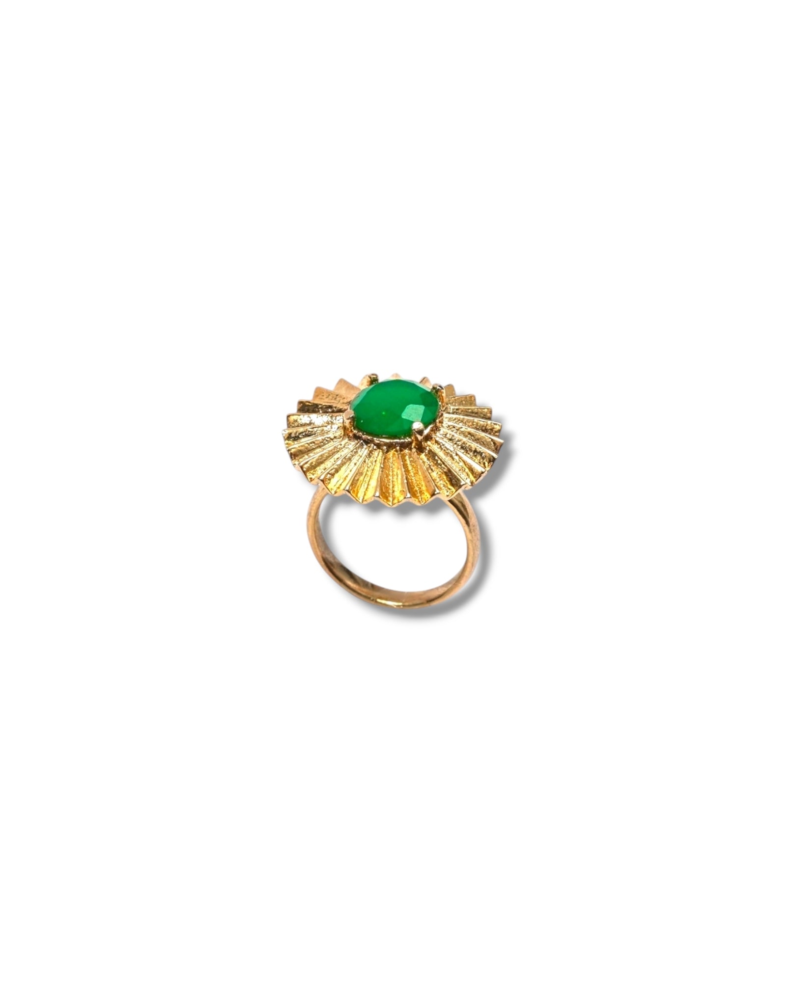 Verde Ring – Gold-Plated Ring with Green Onyx from SU Jewelry

