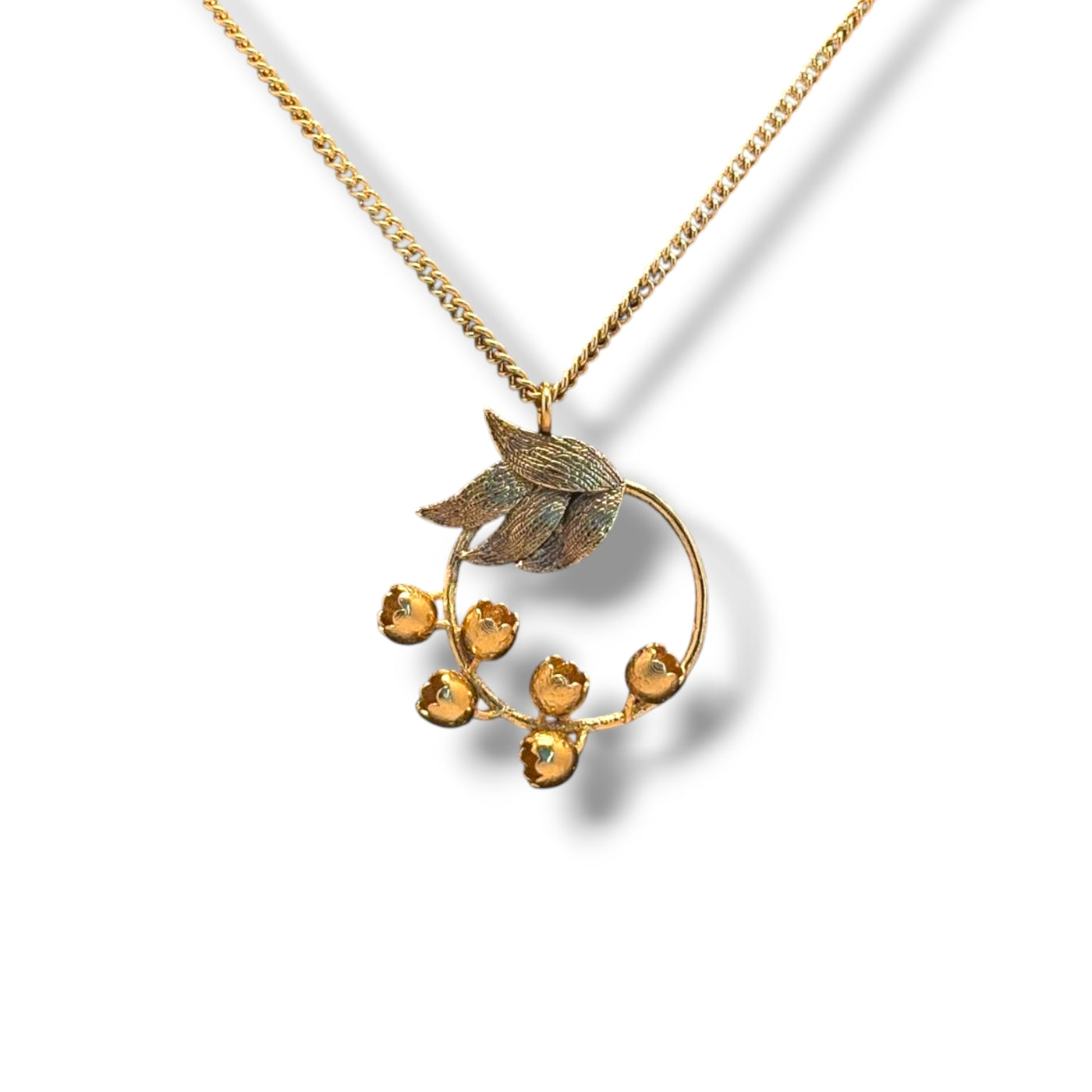 Circle of Lily Pendant – Sterling Silver Botanical Necklace – Salehau