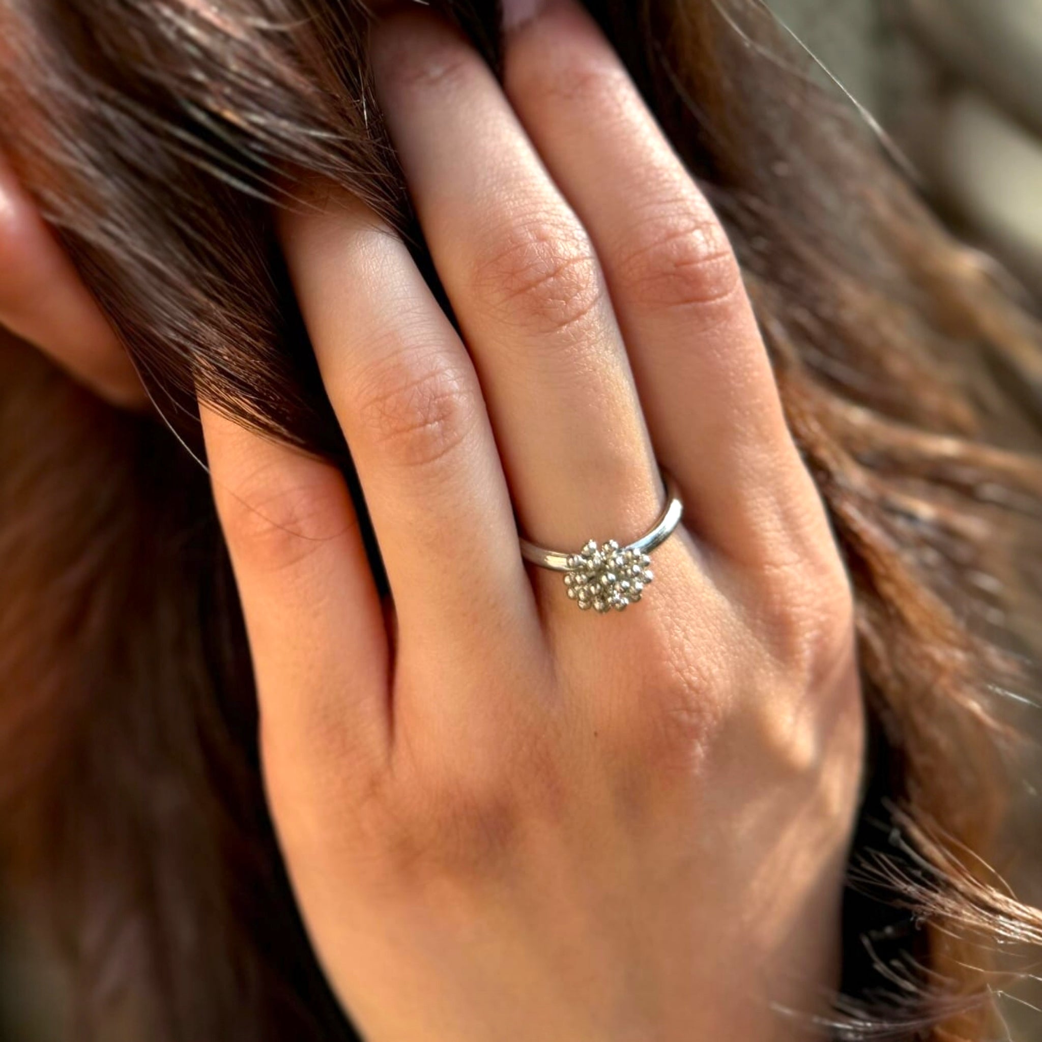 "Lily of the Valley Stella Ring – Sterling Silver Flower Ring by SU Jewelry"

