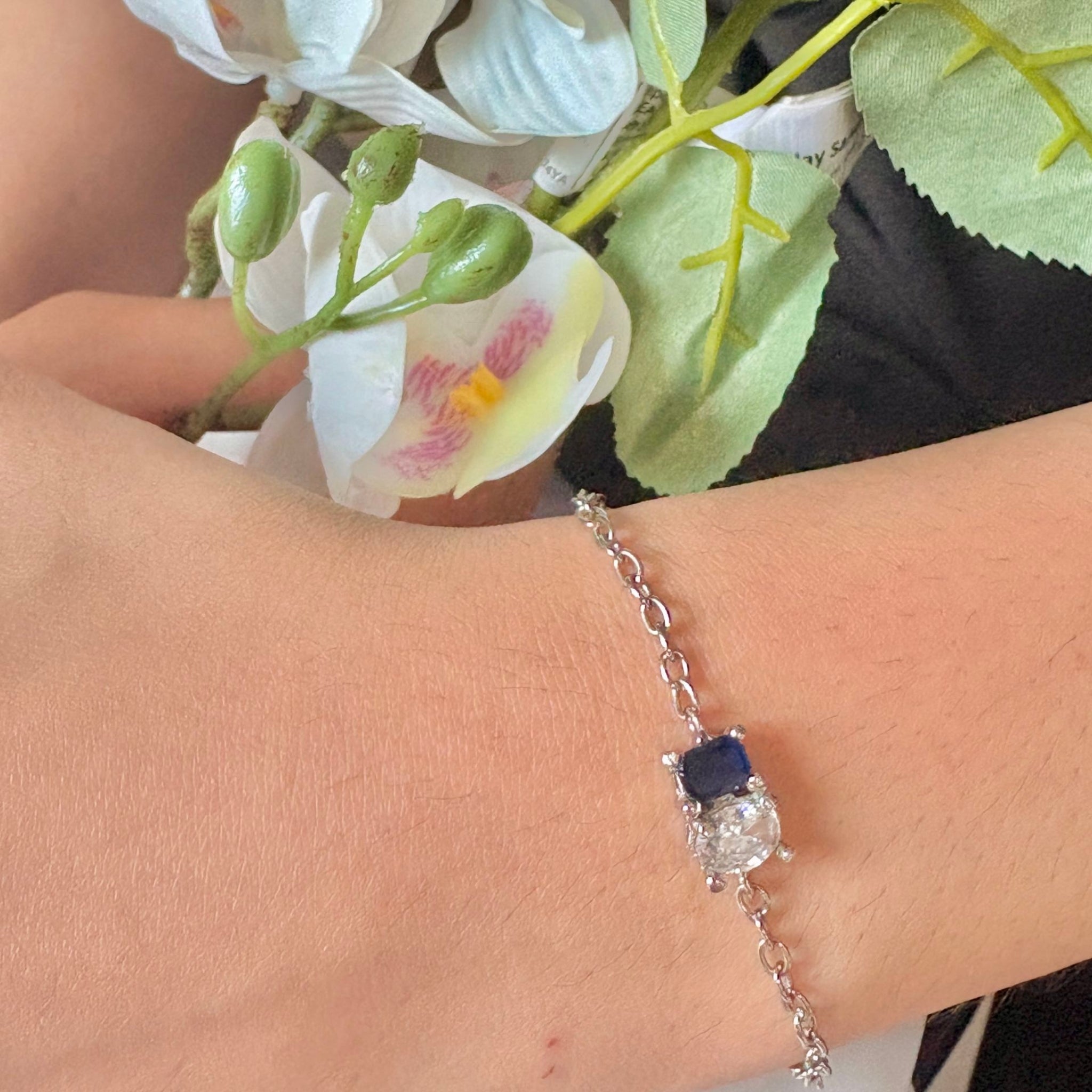 Toi et Moi inspired birthstone bracelet with tropical mocktail colors

