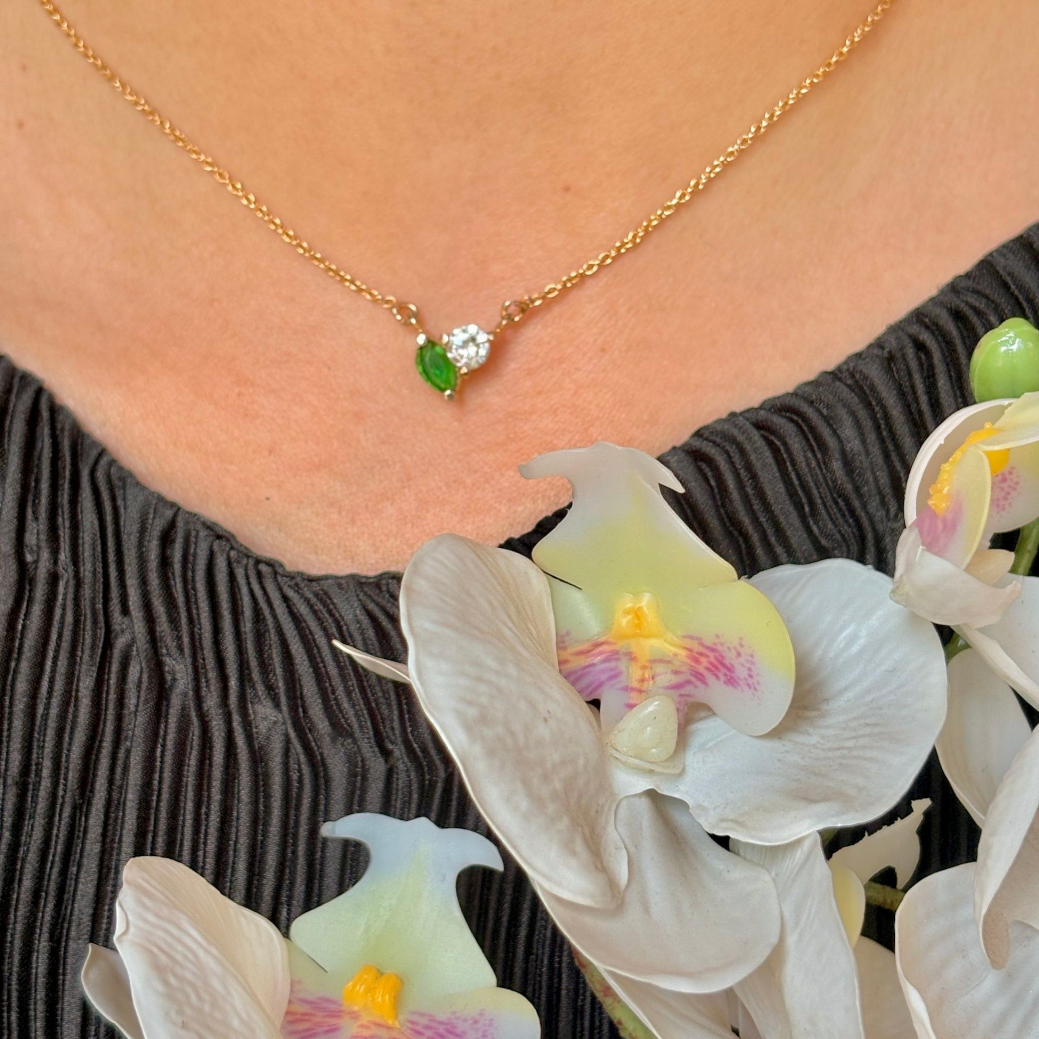 2. Birthstone-inspired toi et moi necklace by SU Jewelry
